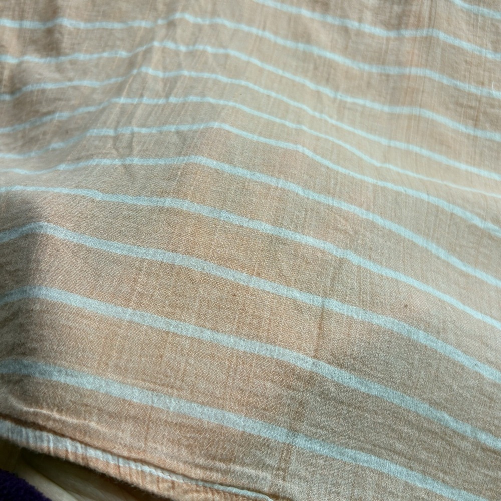 St. John's Bay Popover Tunic Women's XL Peach Stripe Cottagecore Sheer Coastal‎ - Picture 8 of 14